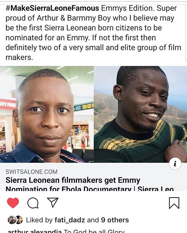 Could not be more proud of @arthur.alexandia, @barmmyboy and the whole WeOwnTV team! Thank you for recognizing this incredible film and providing yet another amazing opportunity to highlight heroic contributions of SIerra Leonean nationals like Moham