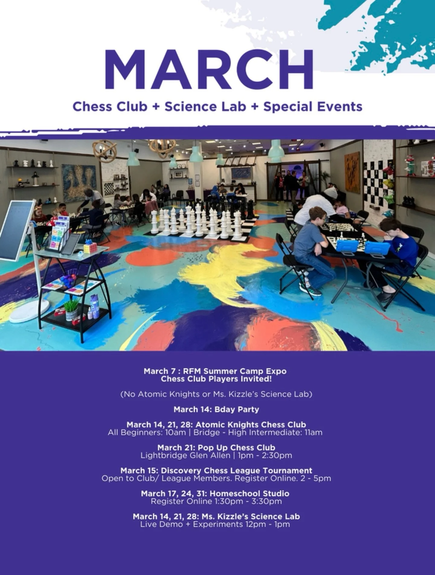 🌷 Welcome, March 🌷

A new month is here, and we are excited for another season of focus, growth, and connection at Discovery Center at Stony Point. ♟️

Whether you are sharpening strategy at the chess tables or building confidence through learning,