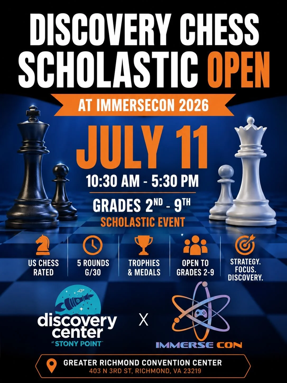 We&rsquo;re steadily growing into Richmond&rsquo;s premier destination for chess &mdash; with new pathways coming this fall for preschoolers, rated players, weekly clubs, chess classes, private coaching, and tournaments. We specialize in chess for ag