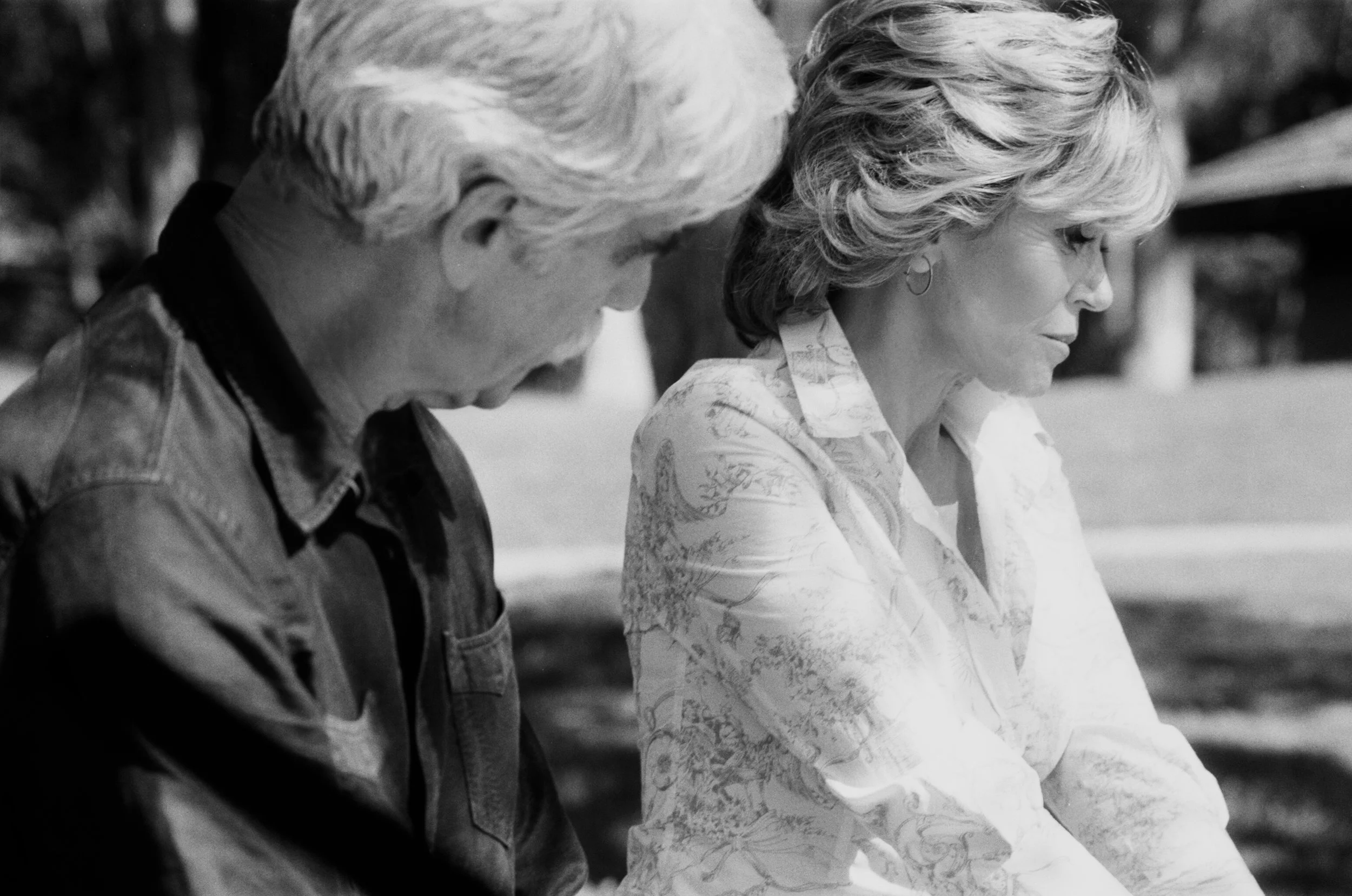 Sam Elliot & Jane Fonda on the set of "Grace & Frankie"