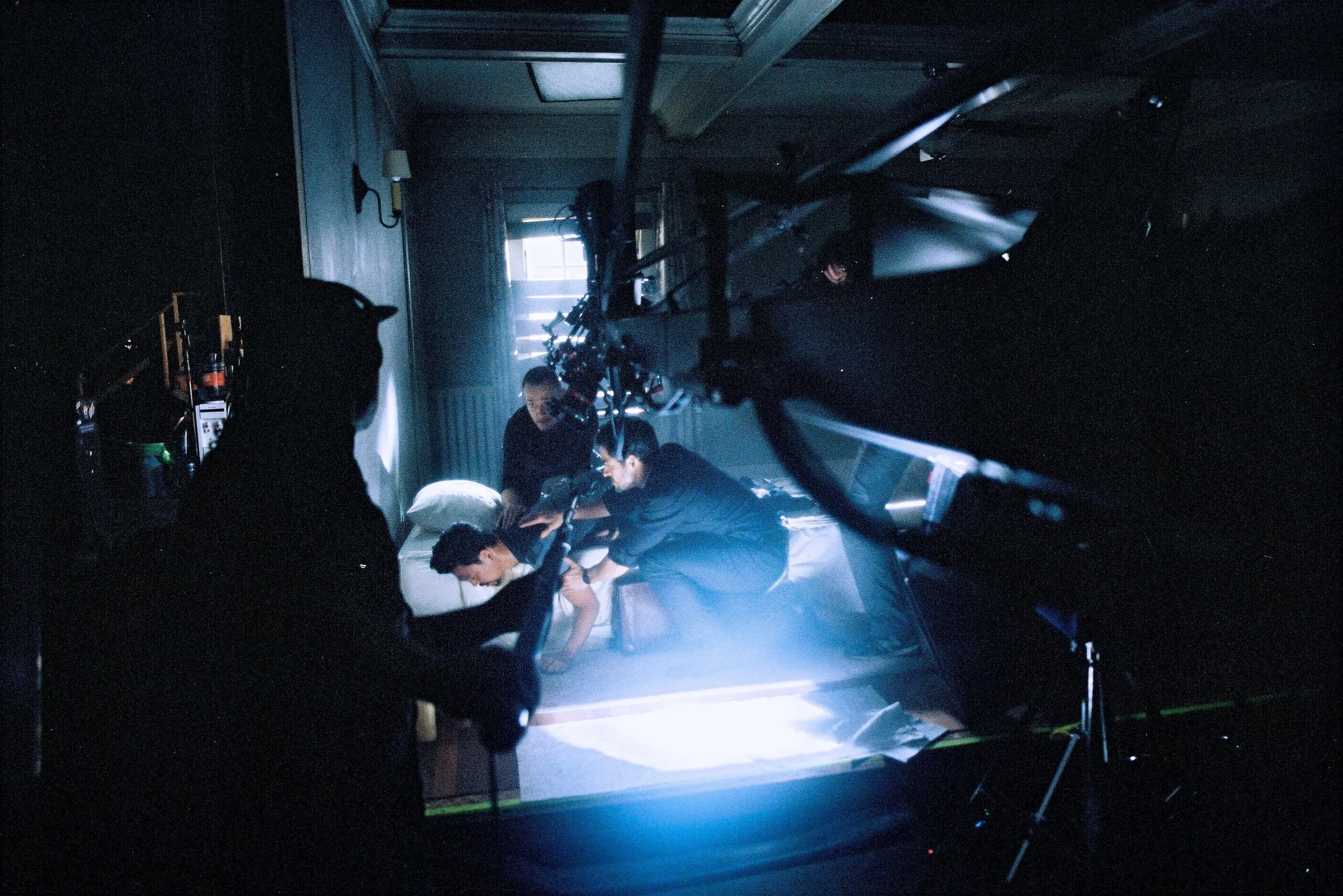 John Cho, Ben Daniels, & Alfonso Herrera on the set of "The Exorcist"