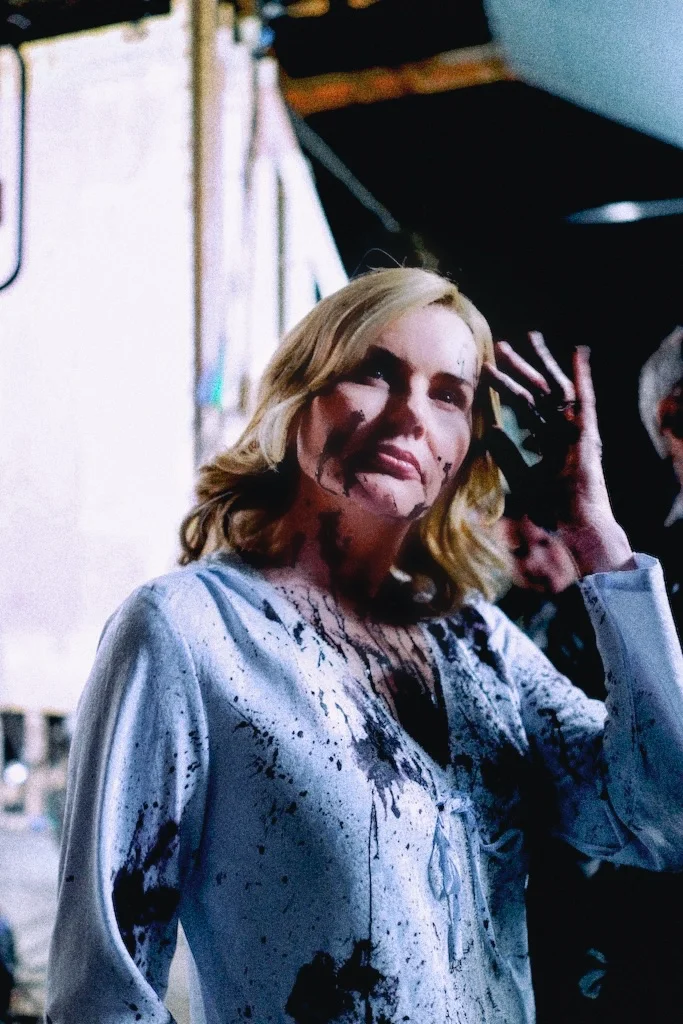 Geena Davis on the set of "The Exorcist"
