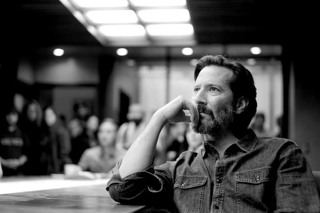 Henry Ian Cusick on the set of "The Passage"