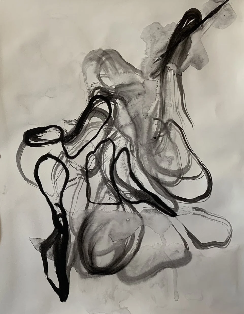 Step 3: Equip AxiDraw with calligraphy brush, let it paint the form as I move the paper at different angles to produce varying line weights