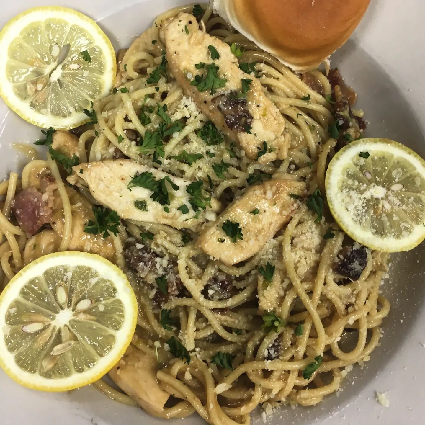 Chicken Caesar lemon sauce pasta