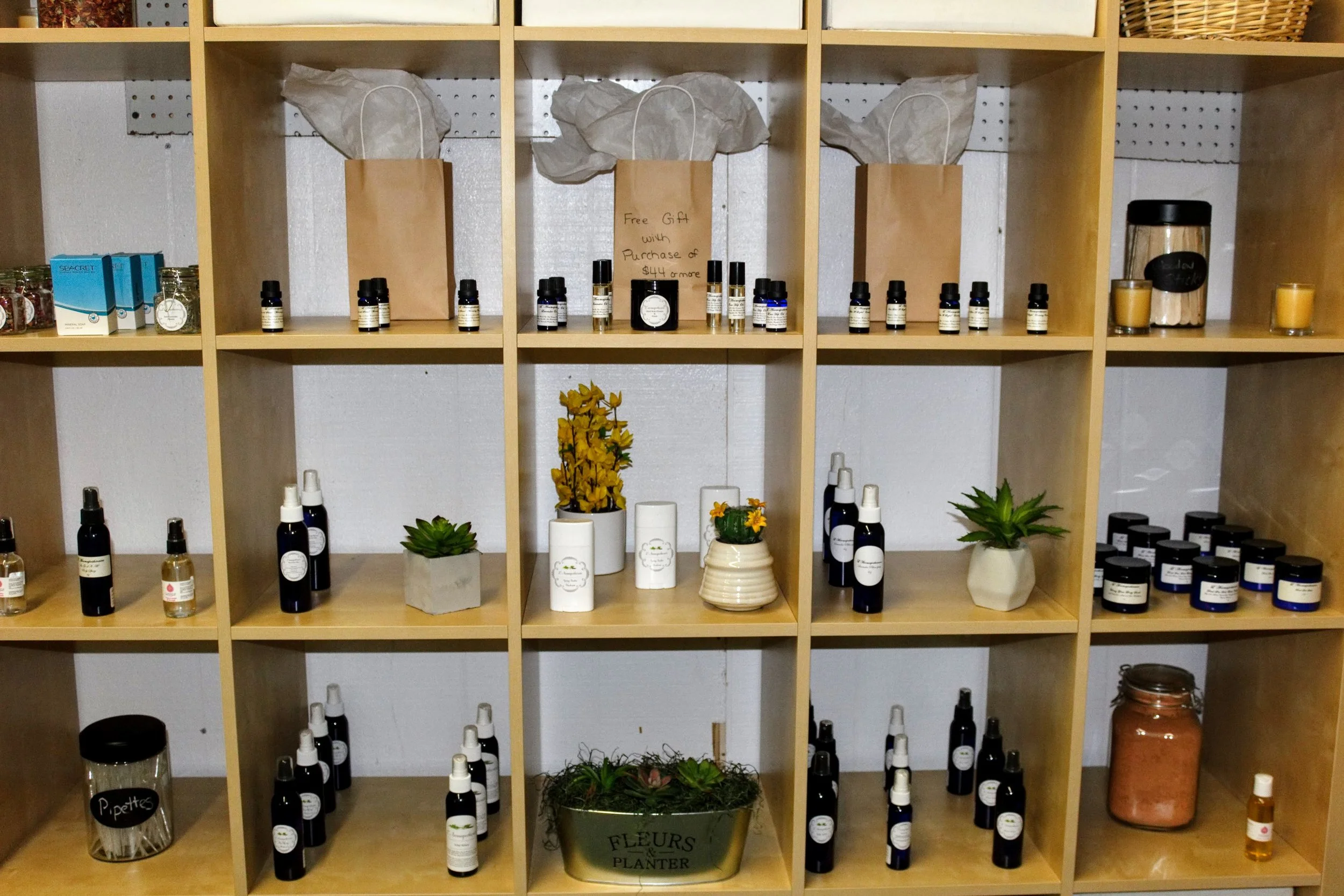 The synergy of science and nature come together at L'Aromapothicaire. It is a holistic approach to health offering high quality essential oils, custom synergy blends, custom bath salts, facial oils, creams, mists and more!