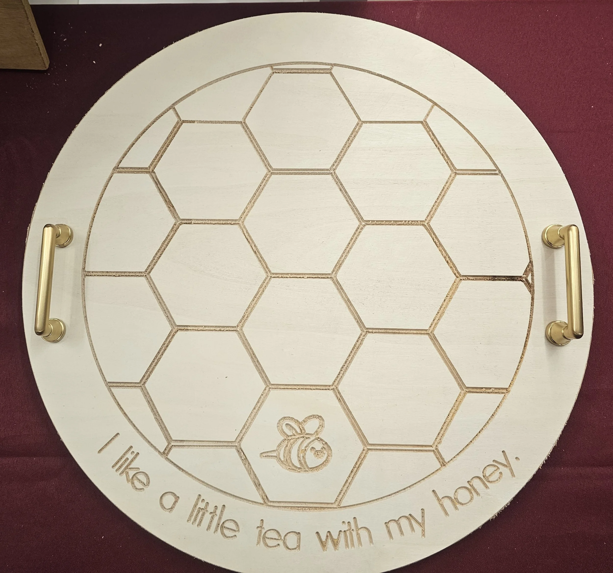 Round Bee and Honeycomb Tray
