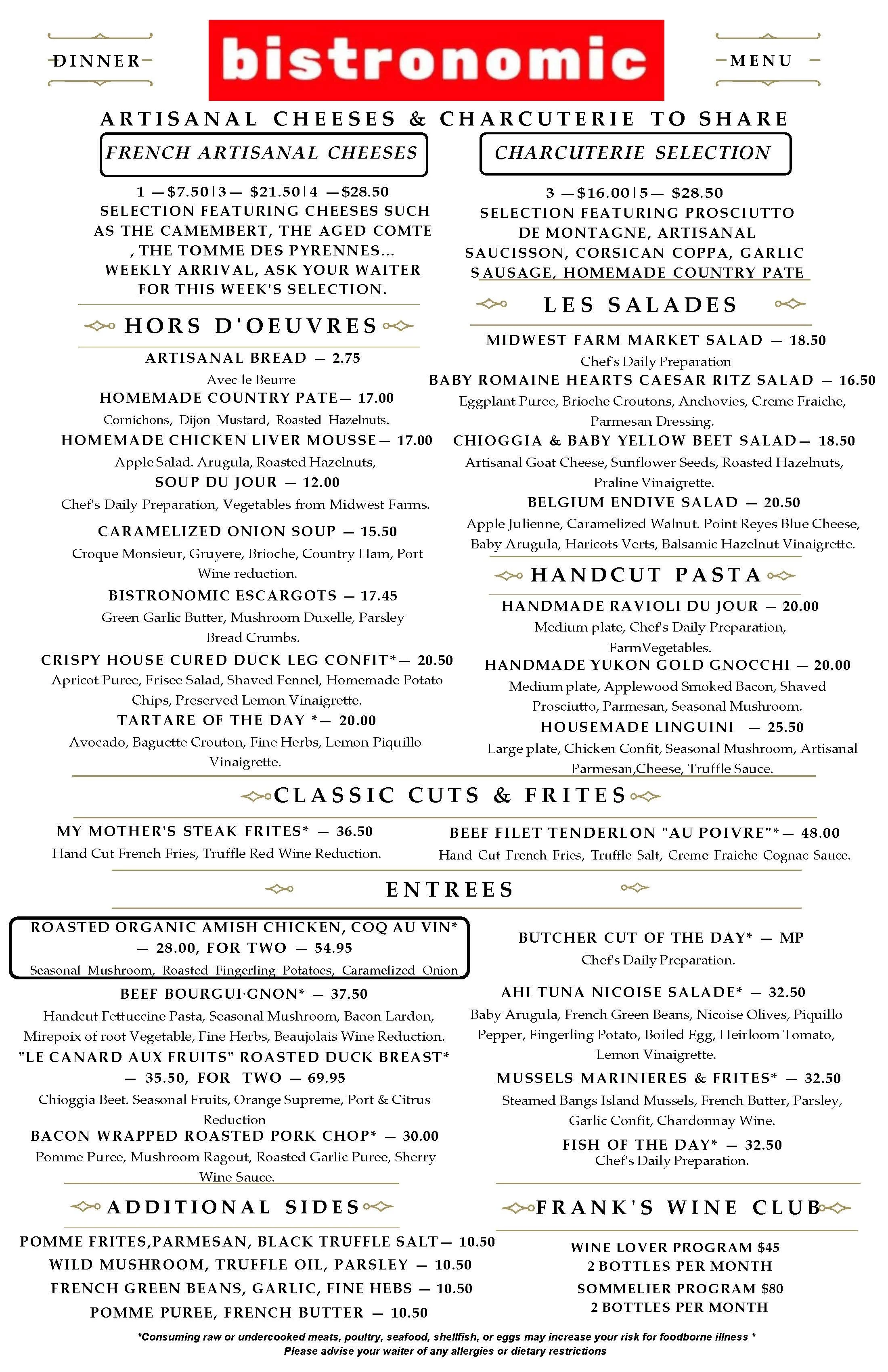 Bistronomic New Dinner Menu — BISTRONOMIC