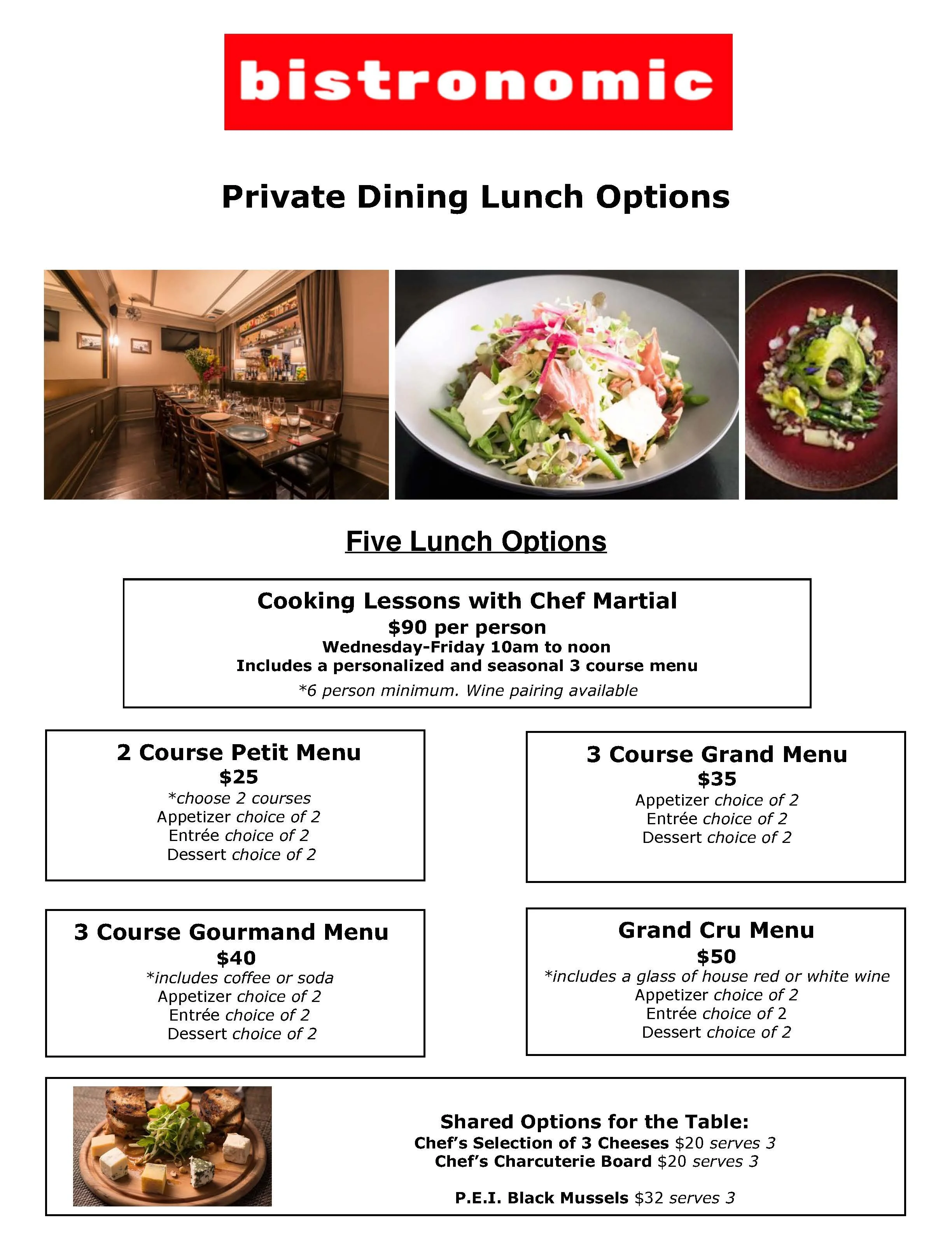 Lunch Menu Options — BISTRONOMIC