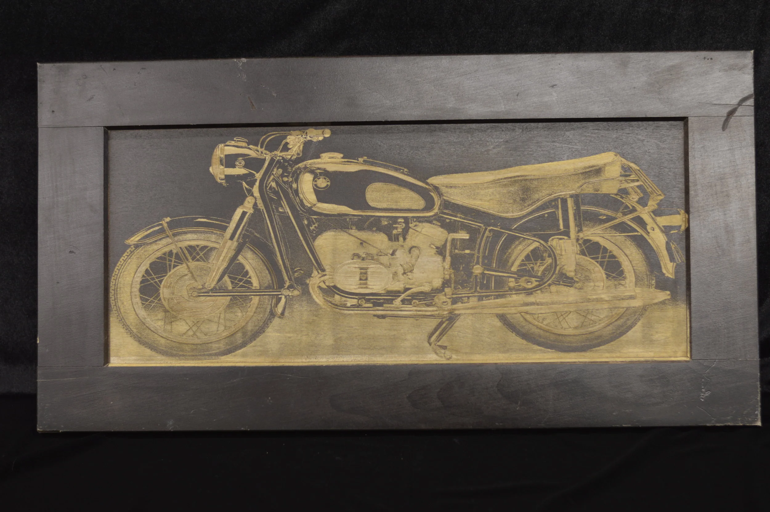 Motorcycle on Re-Purposed Cabinet Door