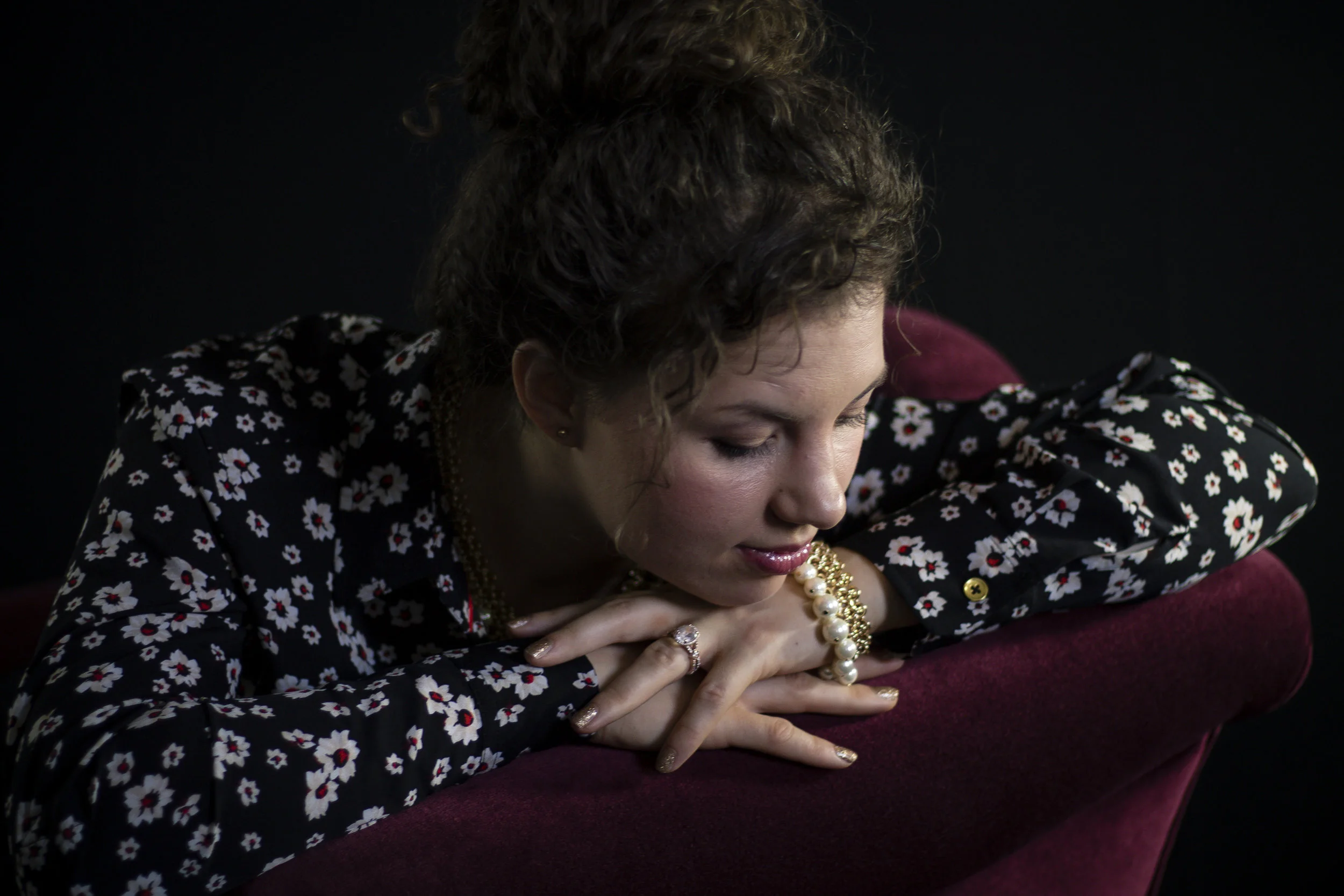 Portrait of a woman in reflection.