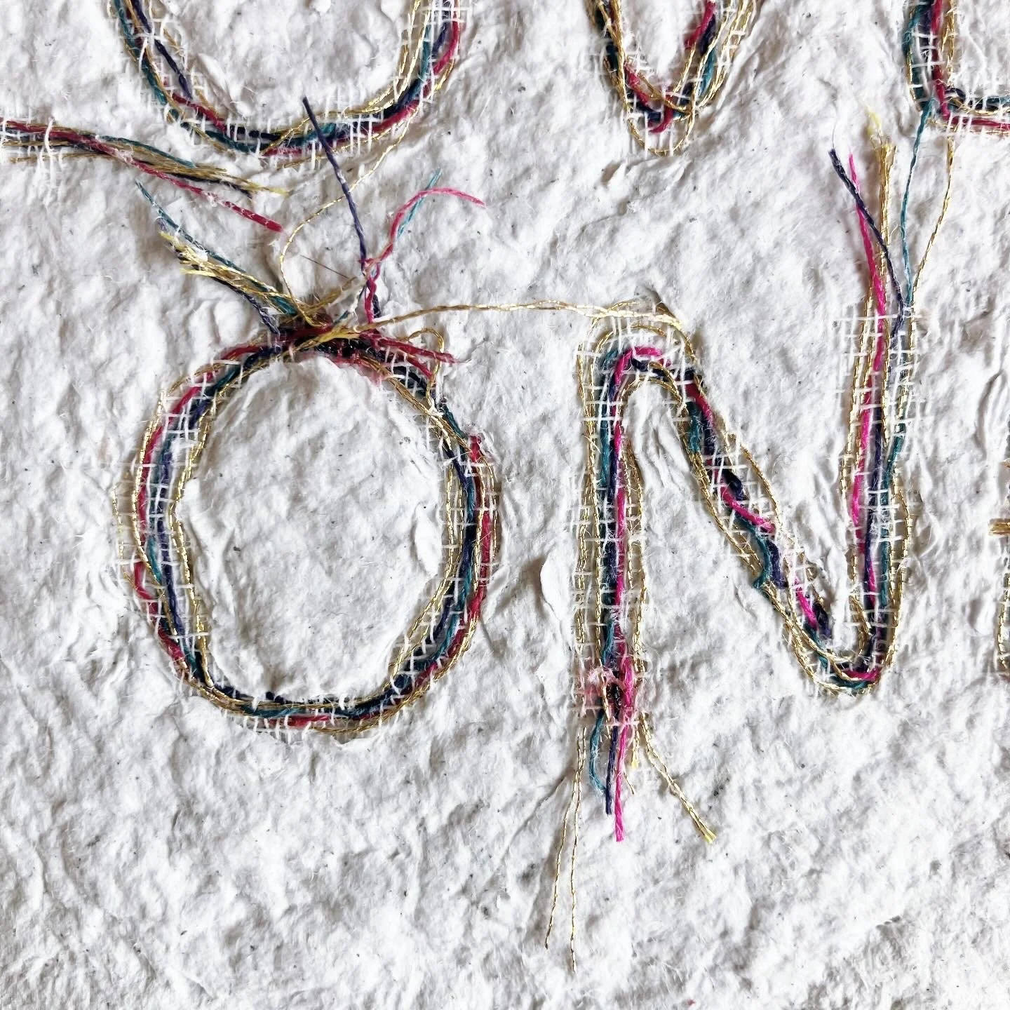 "Lovely One", 2026, Muslin, Thread, Paper Pulp