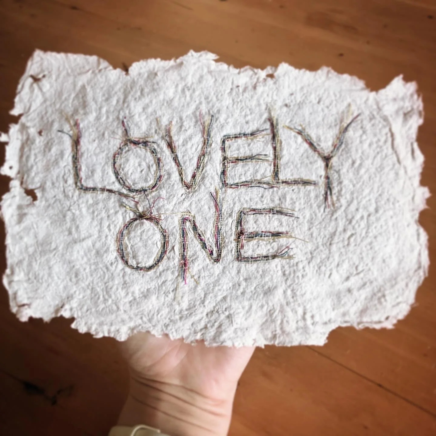 "Lovely One", 2026, Muslin, Thread, Paper Pulp