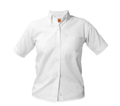 LADIES' WHITE OXFORD SHORT SLEEVE SHIRT Johnson's Uniform LADIES' WHITE OXFORD SHORT SLEEVE SHIRT Johnson's Uniform