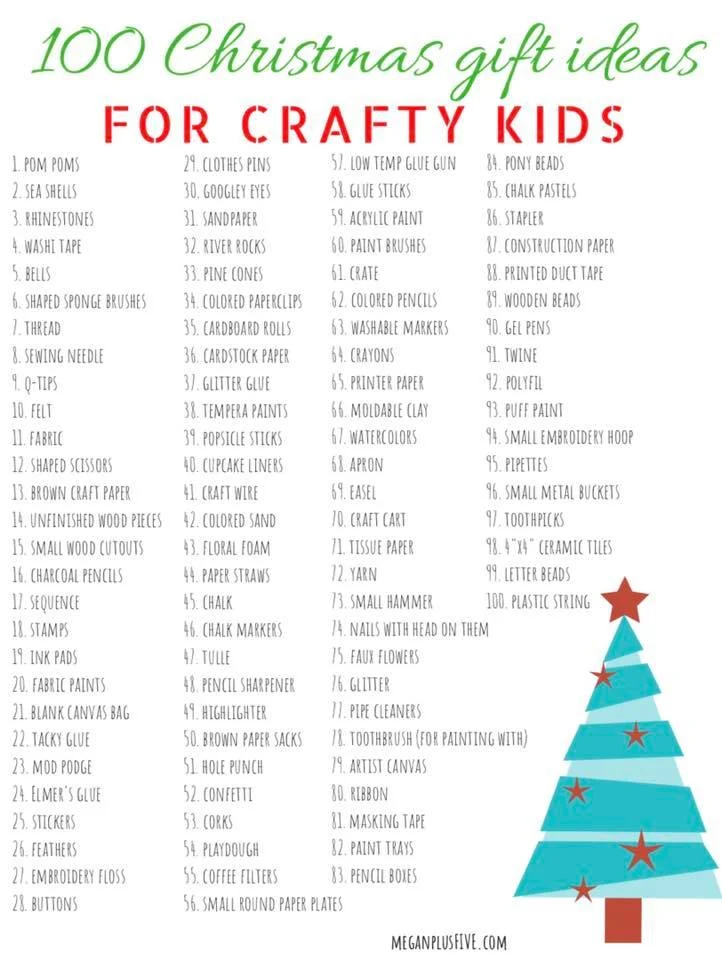 Christmas wish list, 100 gift ideas to get the CRAFT obsessed kid in your life