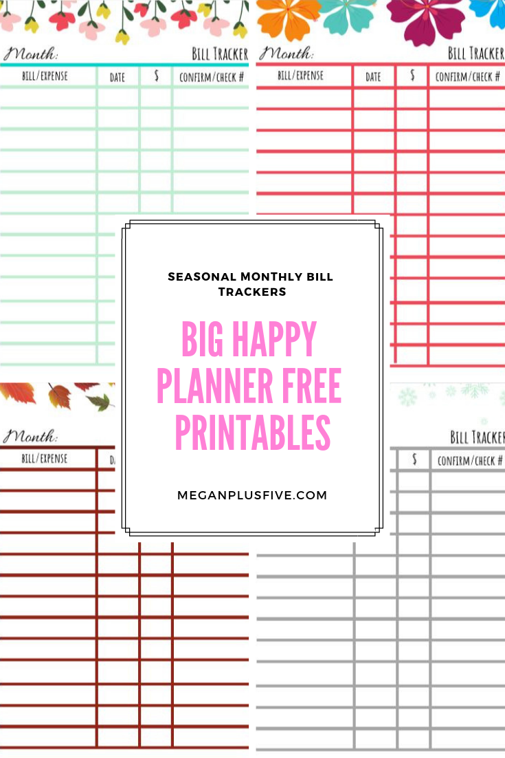 Free Printables To Keep Your Monthly Bills In Order Megan Plus Five