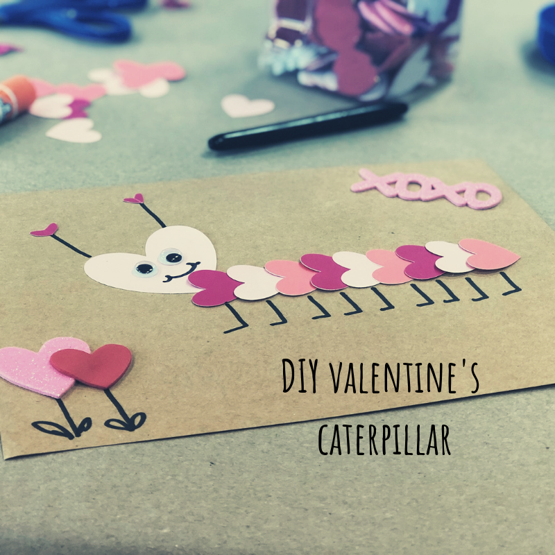 DIY Valentine's Caterpillar, easy simple step by step tutorial