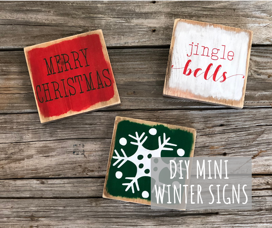 DIY Mini Wooden Winter Signs