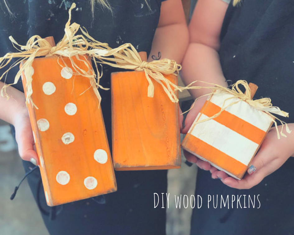 DIY 2x4 rustic wood pumpkin blocks