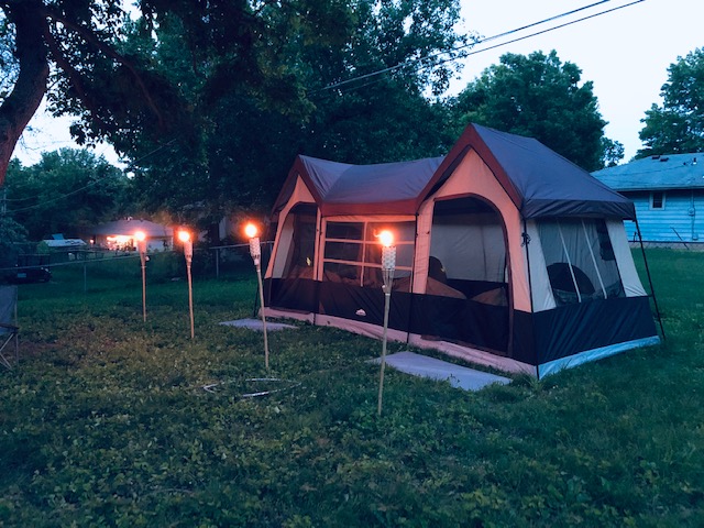 Stress free backyard camping