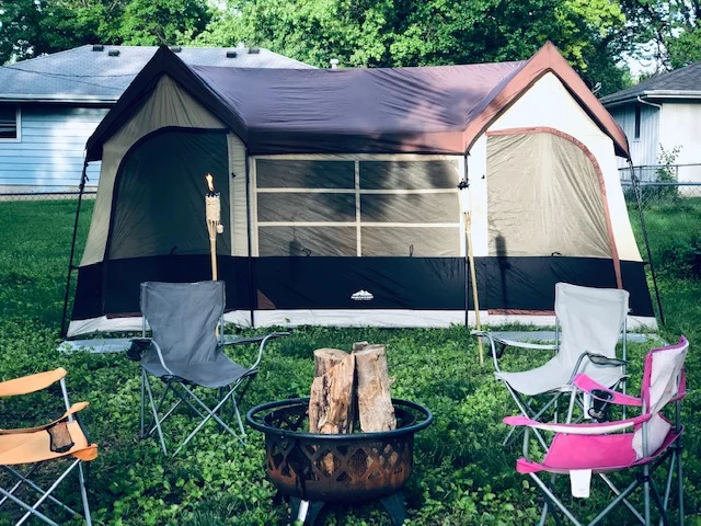 Stree free backyard camping