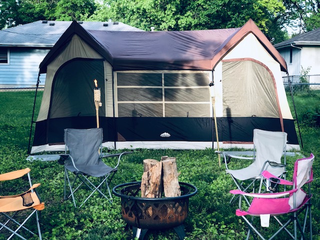 Stree free backyard camping