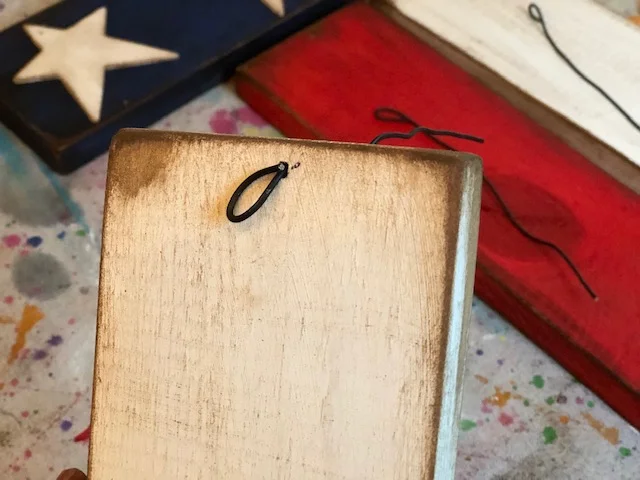 DIY hanging wood flag for the front door
