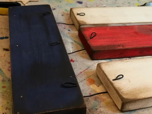 DIY front door hanging wood American flag