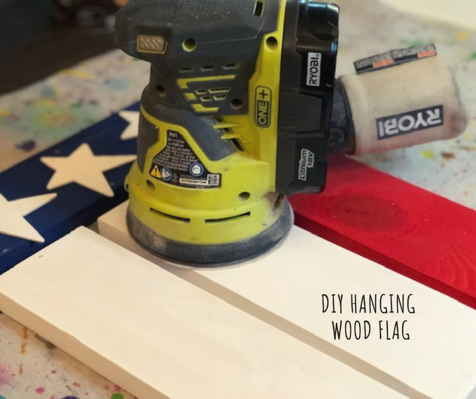 DIY hanging wooden flag