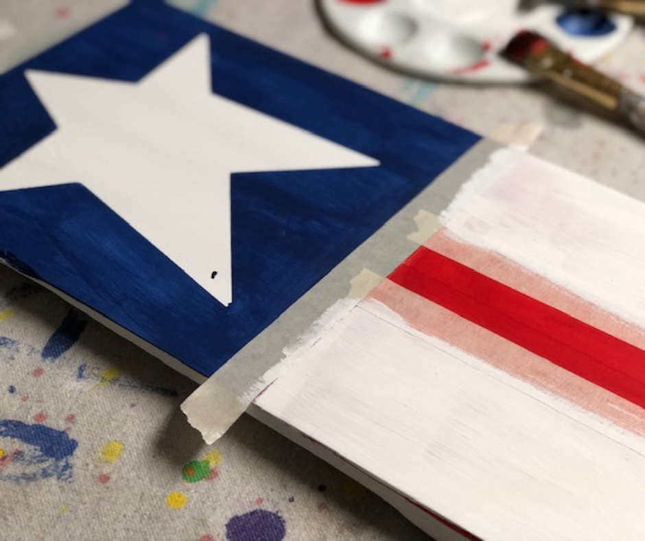 How to make an American Flag leaning porch sign