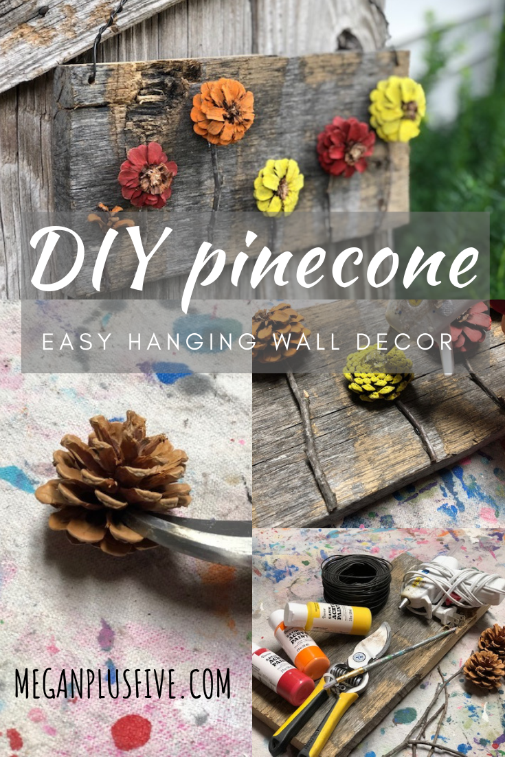 easy pine cone door hanger, flower pine cones