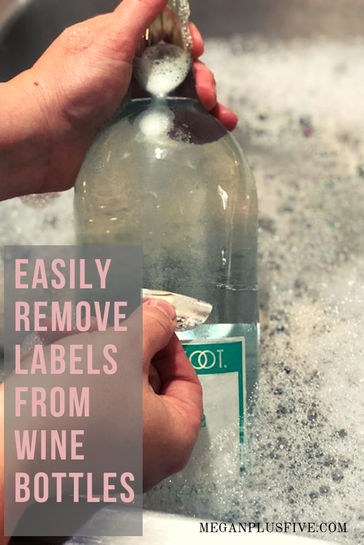 Easily remove labels from glass wine bottles