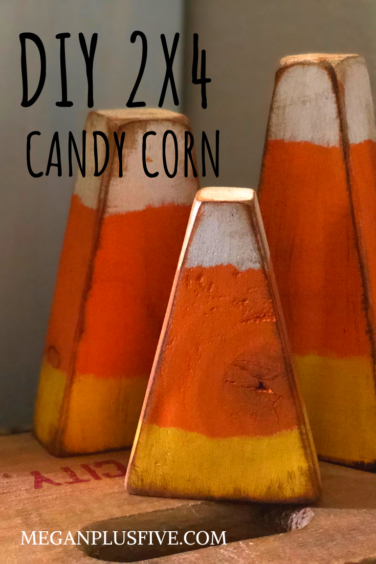 DIY 2x4 candy corn, how to make easy primitive fall decor