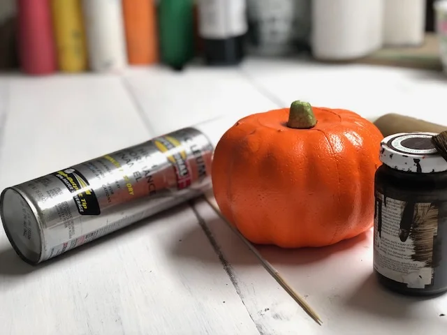 Dollar Tree pumpkins, how to give them a RUSTIC makeover