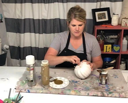 Dollar Tree pumpkins, how to give them a rustic makeover