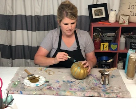 Dollar Tree pumpkins, how to give them a rustic makeover