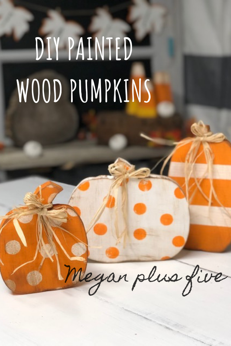 How to paint wood pumpkins for your rustic decor. Distressing and applying wax to make them even more adorable. Add some stripes and polk-a-dots too to give them a modern twist.