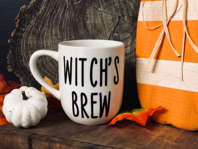 EASY witch's brew coffee mug decal using your CRICUT