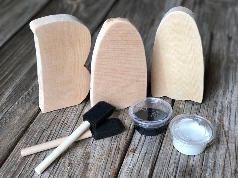 DIY Halloween BOO wood cutouts, DIY craft kit for adults for fall