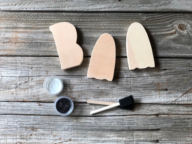 DIY Halloween BOO wood cutouts, DIY craft kit for adults for fall