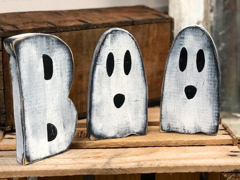 DIY Halloween BOO wood cutouts, DIY craft kit for adults for fall