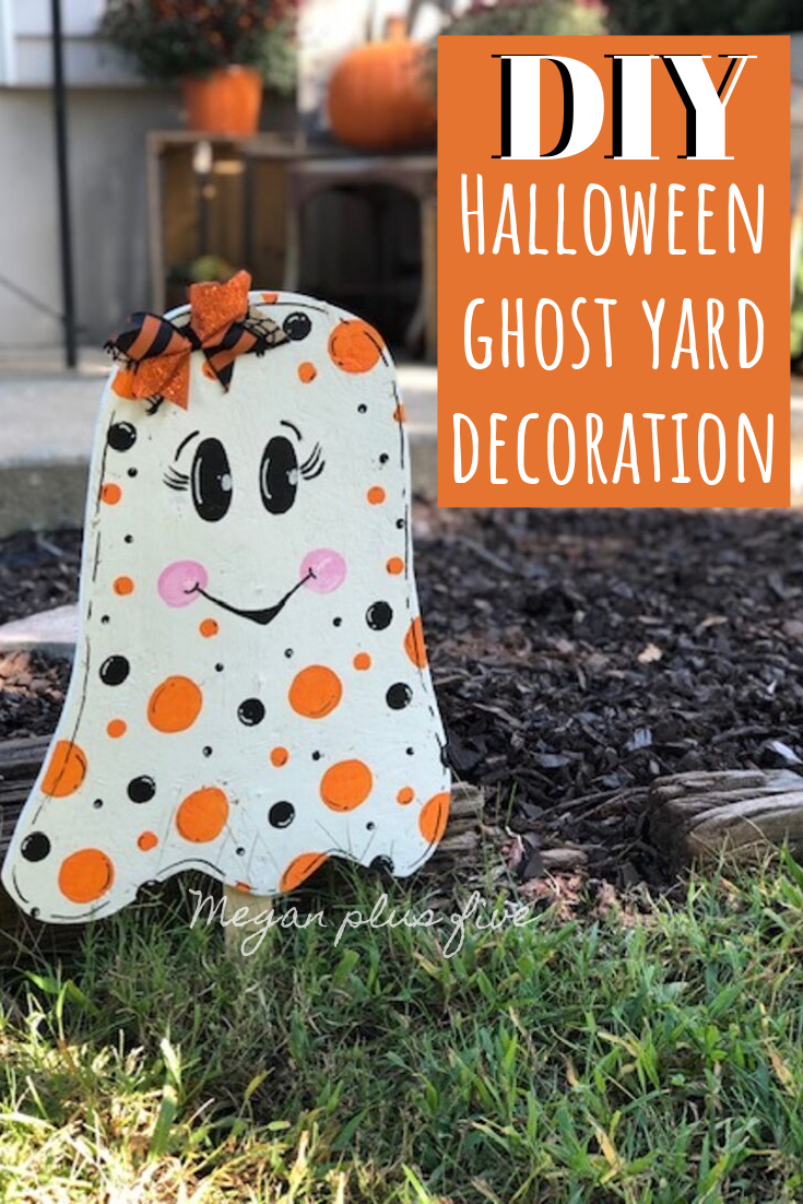 DIY Halloween ghost yard decoration. How to make a cute wood ghost easy with your scroll saw.