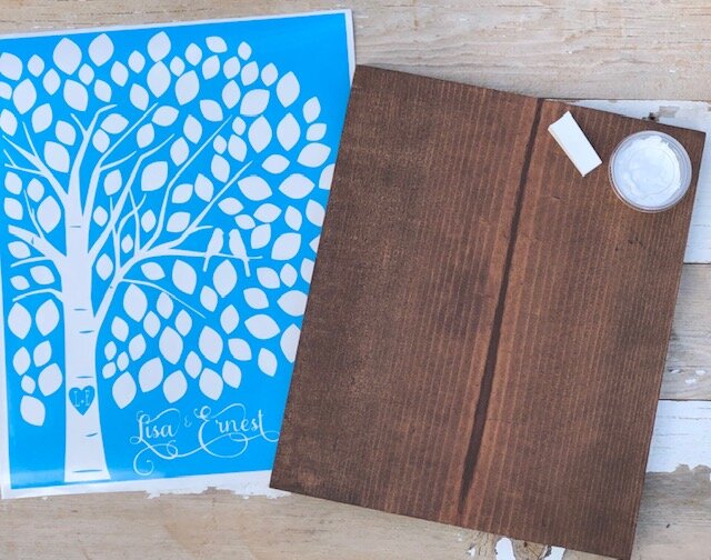 DIY wedding tree craft kit. How to make your own wedding guestbook alternative for your rustic themed wedding. DIY wedding tree with birds, how to paint your own wood wedding signs