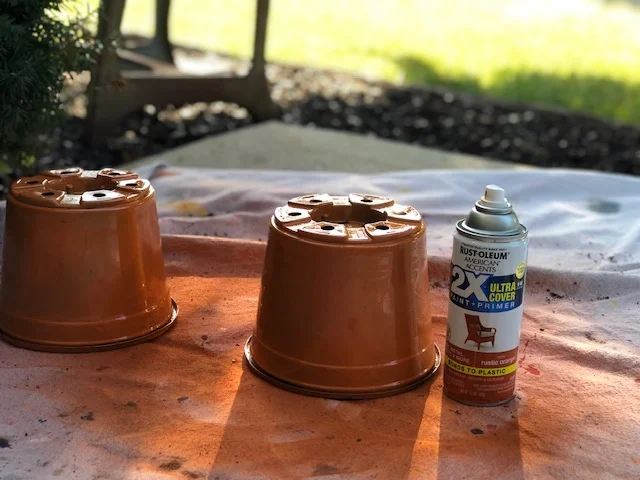 How to paint plastic flower containers for fall