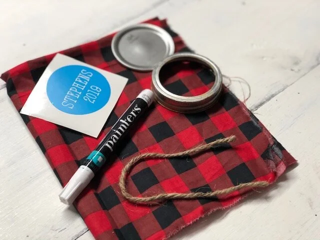 mason jar lid ornament2.DIY Rusty Lid Personalized Ornament. How to make a Christmas ornament from an old canning jar lid. Using buffalo plaid to make a rustic Christmas tree ornamentjpg