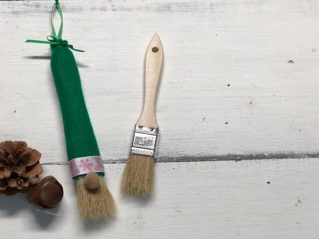 DIY gnome ornament from a paint brush, DAY 2
