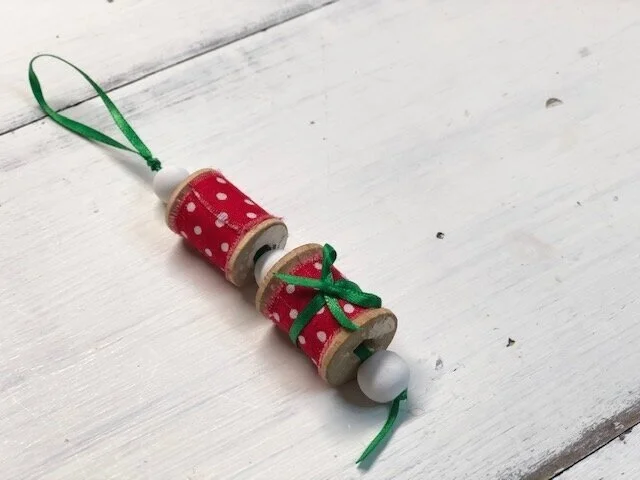 DIY wood spool ornament, DAY 5
