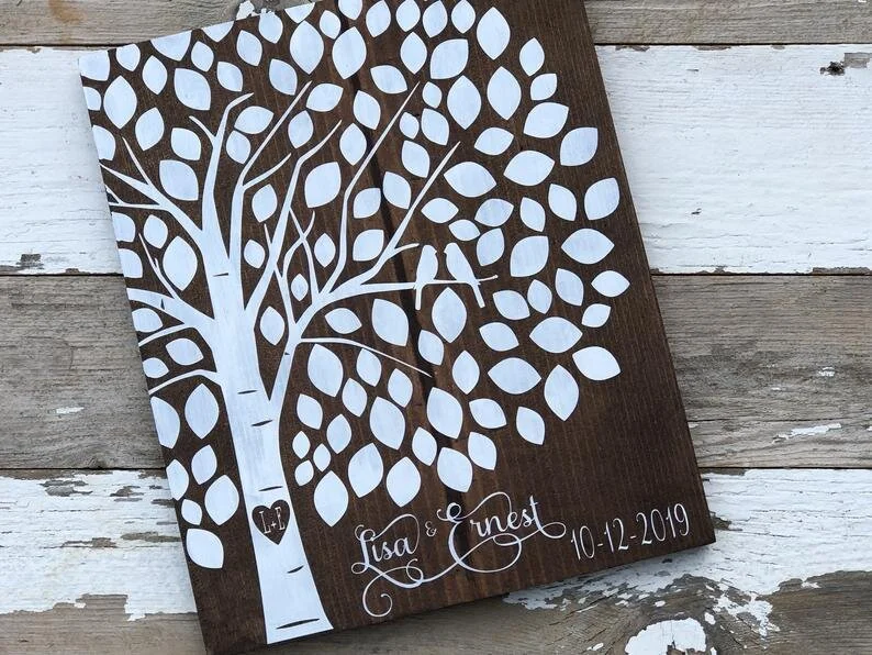 DIY WEDDING SIGN, wedding tree craft kit, affordable wedding decor