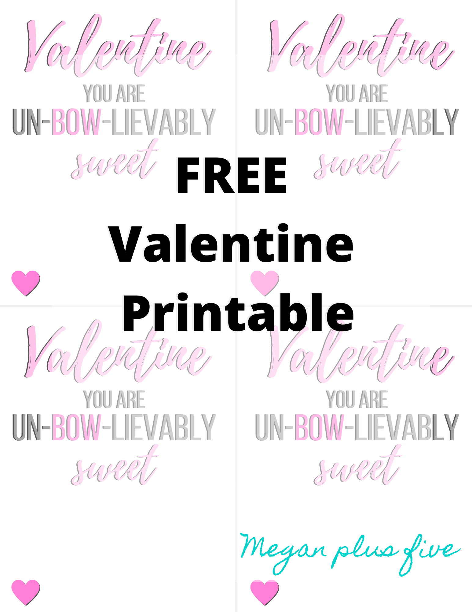 Free Valentine's Day printable for girls. Bow themed Valentine's Day card. unbowlievably sweet.