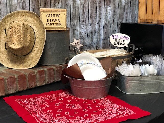 DIY western themed party table sign